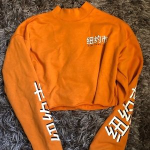 f21 orange mockneck crop top🧡✨